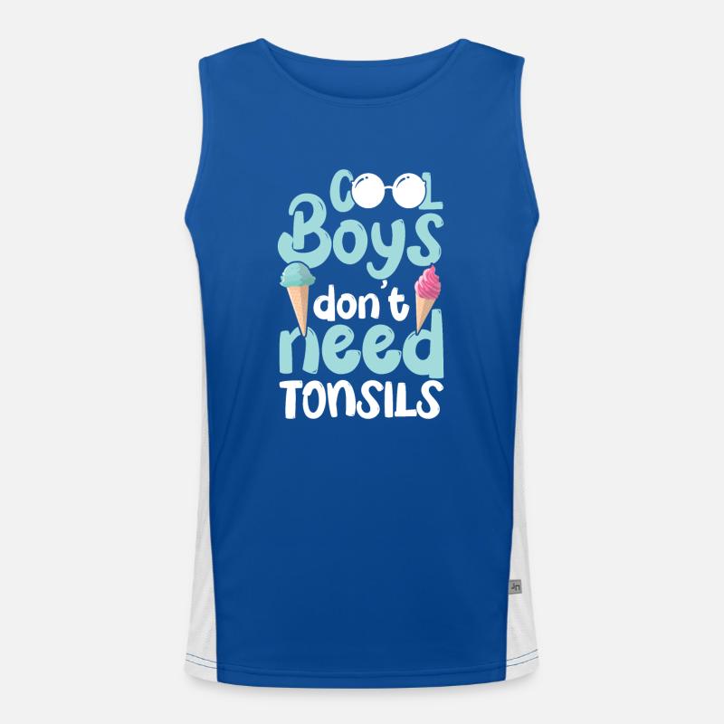 Tonsillitis Young Boys Don't Need Tonsils Men's Functional Contrast Tank Top 