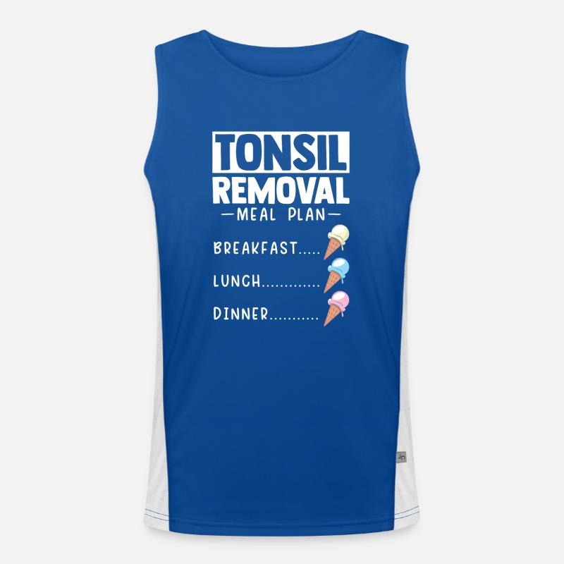 Tonsil Removal Meal Plan Ice Cream Mandeloperation Funktionelles Kontrast-Tank Top für Männer 