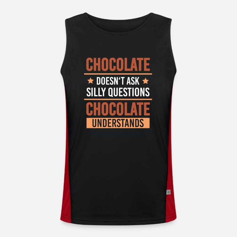 Chocolate Understands Problems Snacking Cocoa - Men's Functional Contrast Tank Top  - black/red