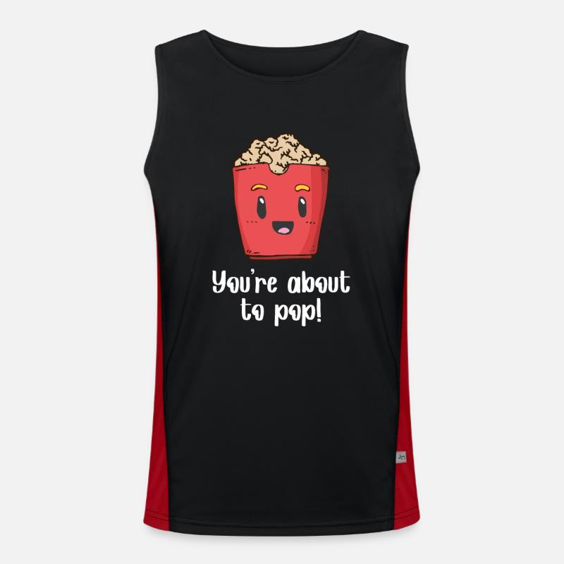 Drôle de cadeau de pop-corn que vous êtes sur le point d’éclater Débardeur respirant contrasté Homme 