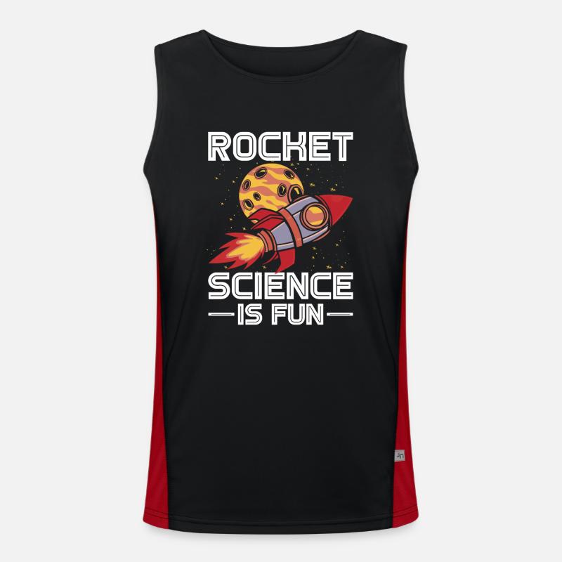 Rocket Science Is Fun Space Shuttle Spaceship Men's Functional Contrast Tank Top 
