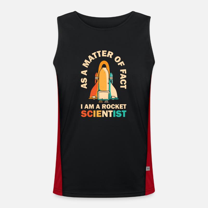 Retro Rocket Scientist Spaceman Space Shuttle Men's Functional Contrast Tank Top 