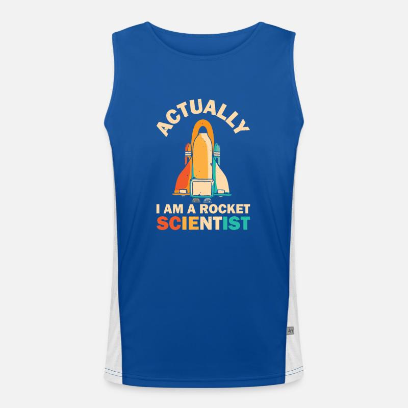 Retro Rocket Scientist Spaceman Space Shuttle Men's Functional Contrast Tank Top 