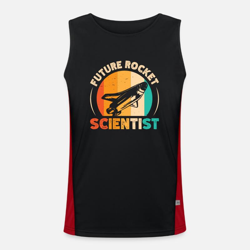 Future Rocket Scientist Retro Aerospace Engineer Men's Functional Contrast Tank Top 