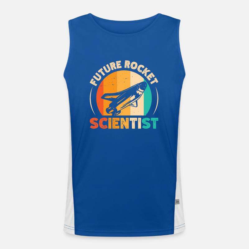 Future Rocket Scientist Retro Aerospace Engineer Men's Functional Contrast Tank Top 