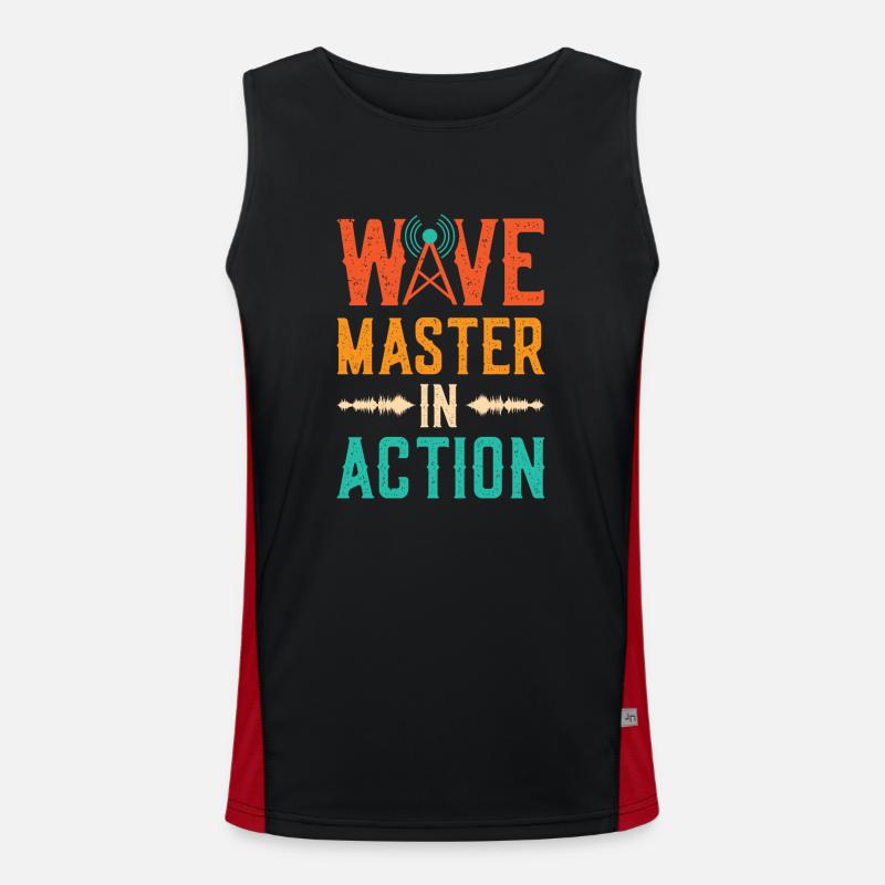 Wave Master In Action Spruch - Programmsprecher Funktionelles Kontrast-Tank Top für Männer 