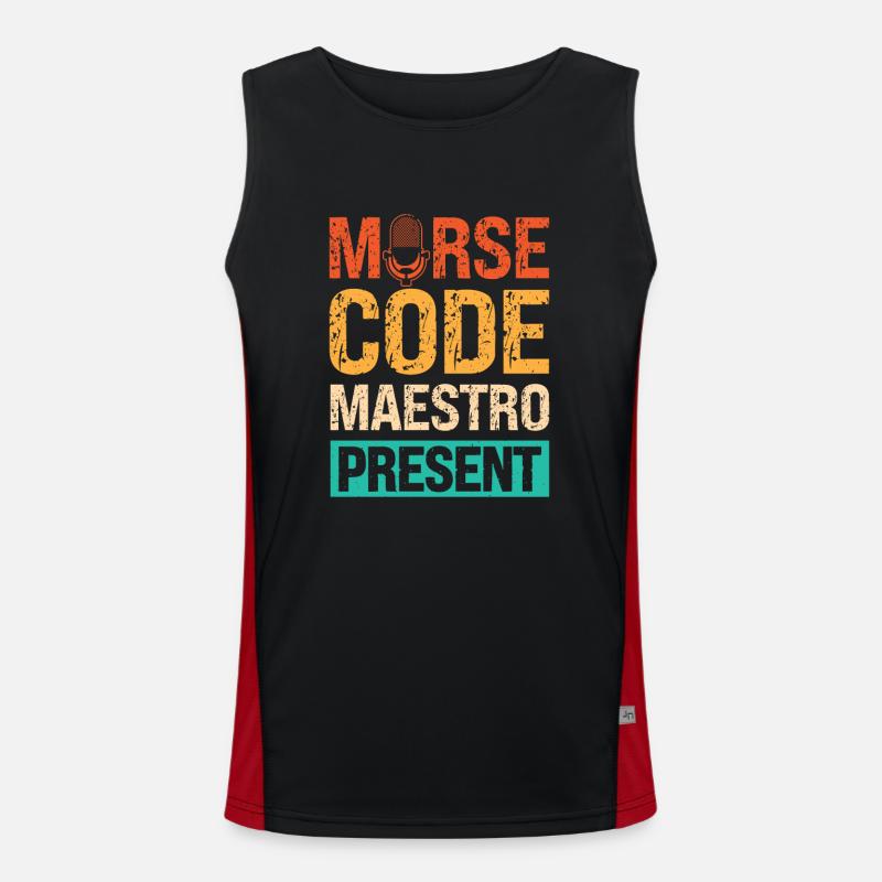 Radio Moderator Vintage Morse Code Experte Funktionelles Kontrast-Tank Top für Männer 