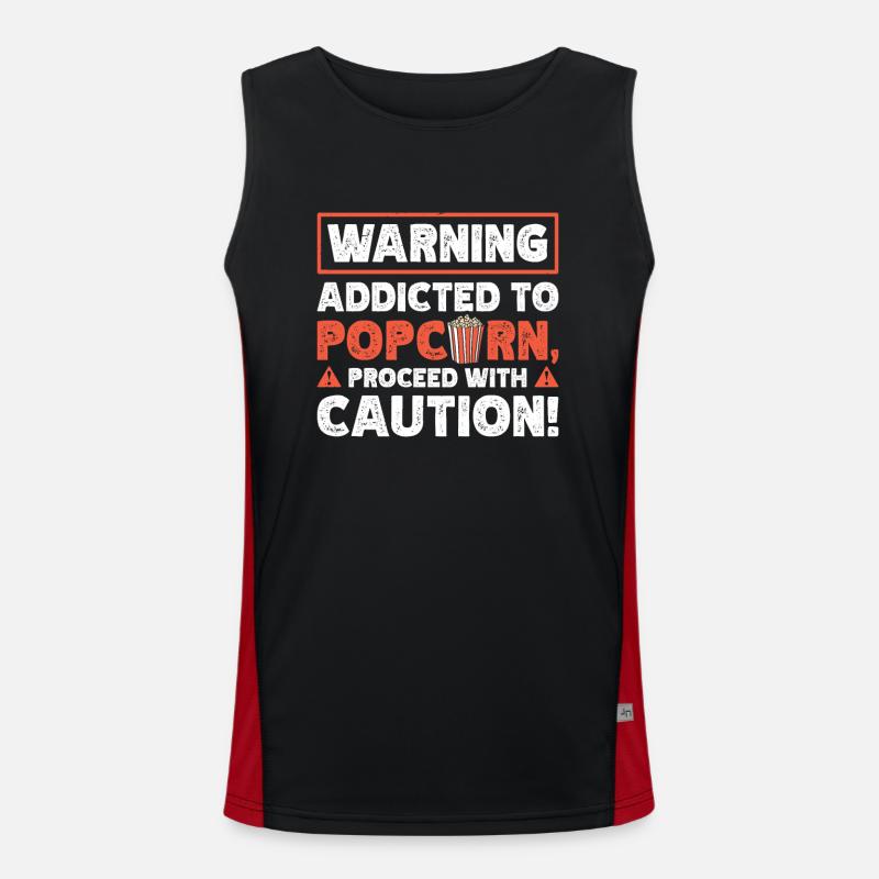Popcorn Süchtig Filmabend Popped Corn Pop-corn Funktionelles Kontrast-Tank Top für Männer 