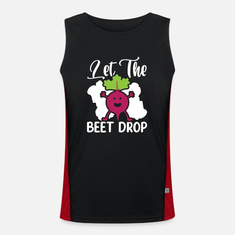 Let The Beet Drop Légumes de betterave pour les végétaliens Débardeur respirant contrasté Homme 