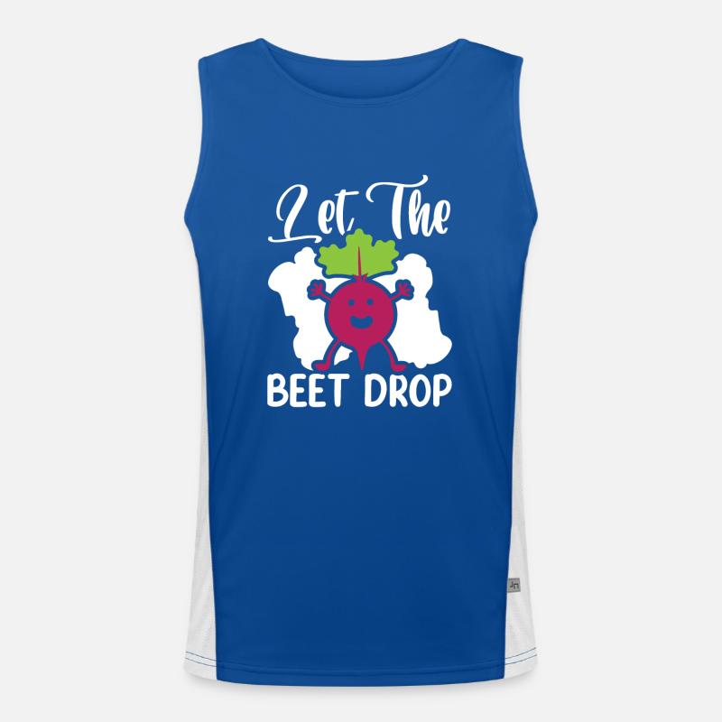 Let The Beet Drop Beetroot Vegetables for Vegans Men's Functional Contrast Tank Top 