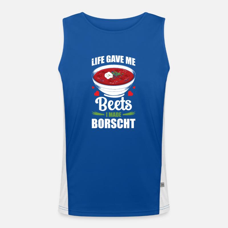Beetroot Soup Borscht Vegetable Base Men's Functional Contrast Tank Top 