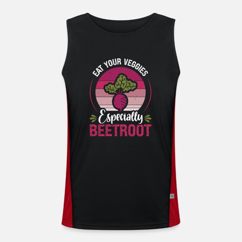 Beetroot Vegetables Eat Your Veggies Beetroot Men's Functional Contrast Tank Top 