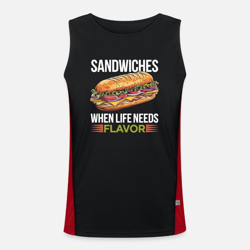 Sandwiches When Life Needs Flavor Funktionelles Kontrast-Tank Top für Männer 
