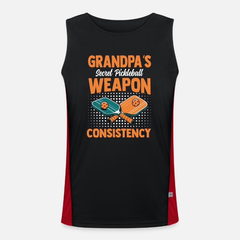 Opa Pickleball Spieler Dinking Team Geschenk Funktionelles Kontrast-Tank Top für Männer 