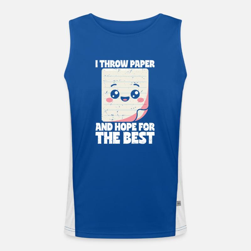 Papier Werfen Schere Stein Papier Geschenk Funktionelles Kontrast-Tank Top für Männer 