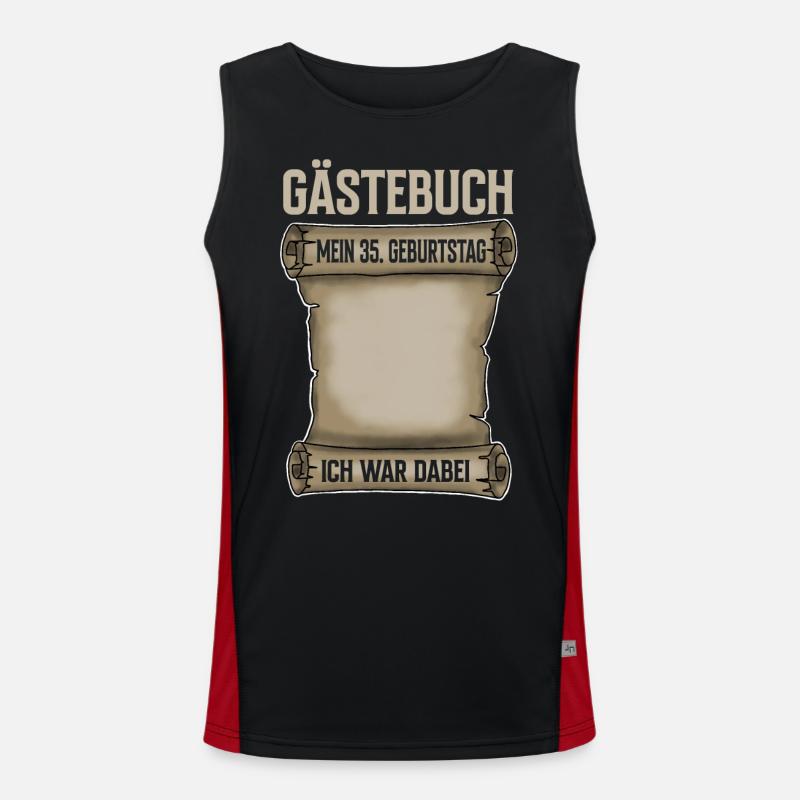 35. Geburtstag Gästebuch Funktionelles Kontrast-Tank Top für Männer 