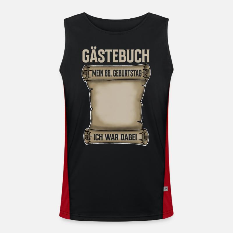 88. Geburtstag Gästebuch Funktionelles Kontrast-Tank Top für Männer 