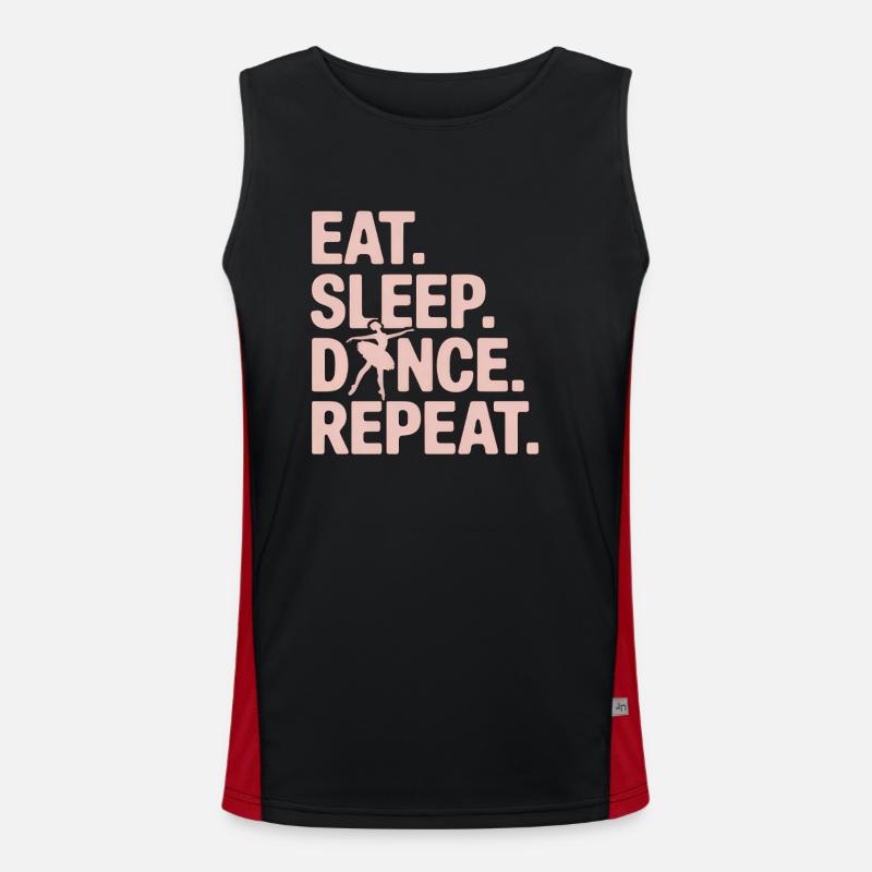Eat Sleep Dance Repeat Funktionelles Kontrast-Tank Top für Männer 