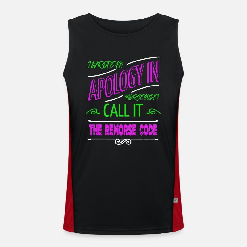 college student programming computer language - Men's Functional Contrast Tank Top  - black/red