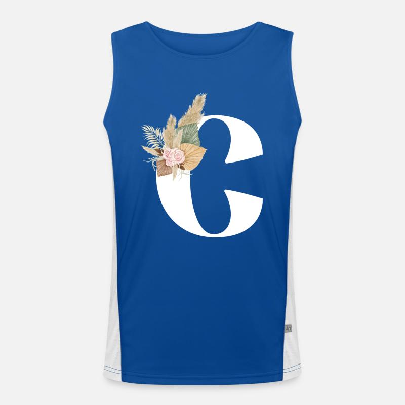 Buchstabe C blühte Funktionelles Kontrast-Tank Top für Männer 