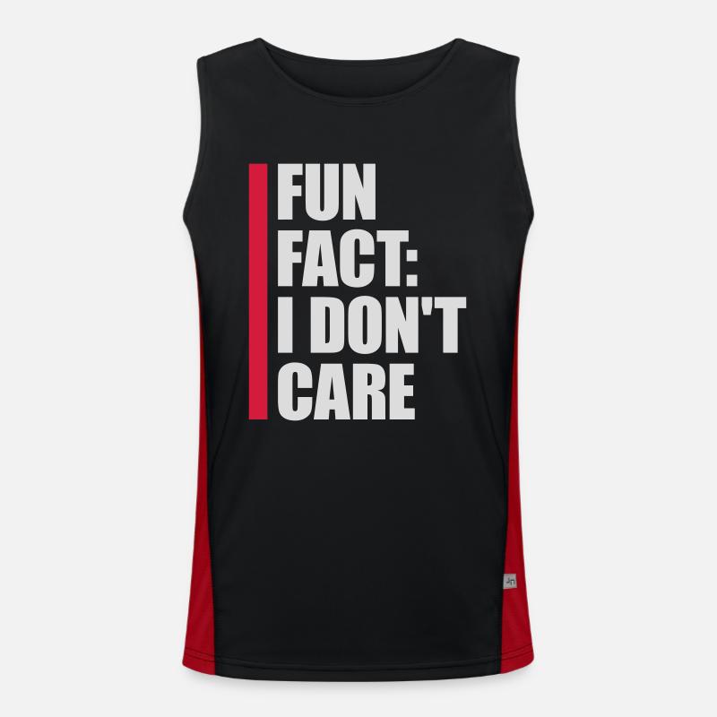 I don't care fact - Men's Functional Contrast Tank Top  - black/red