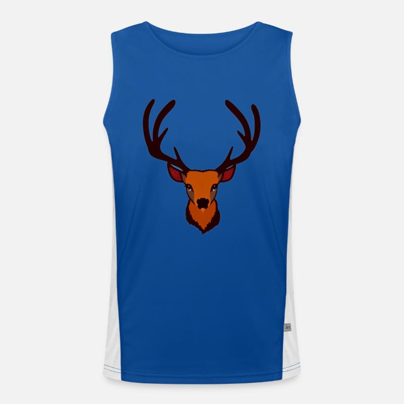 Hirschkopf im Herbst Hirsch Geweih Bock Reh Kitz Funktionelles Kontrast-Tank Top für Männer 