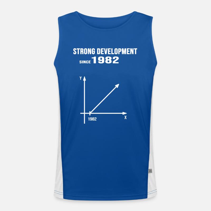 1982 birthday anniversary strong development Men's Functional Contrast Tank Top 