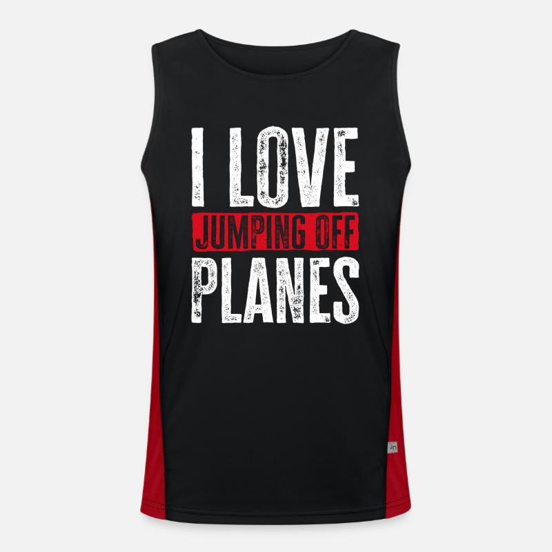 Fallschirmspringen Leidenschaft Design. Perfektes Adrenalin-Geschenk Funktionelles Kontrast-Tank Top für Männer 