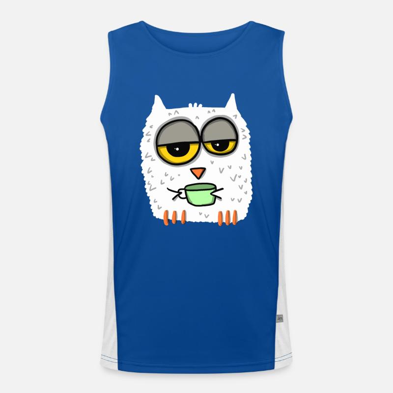 müde Eule Funktionelles Kontrast-Tank Top für Männer 