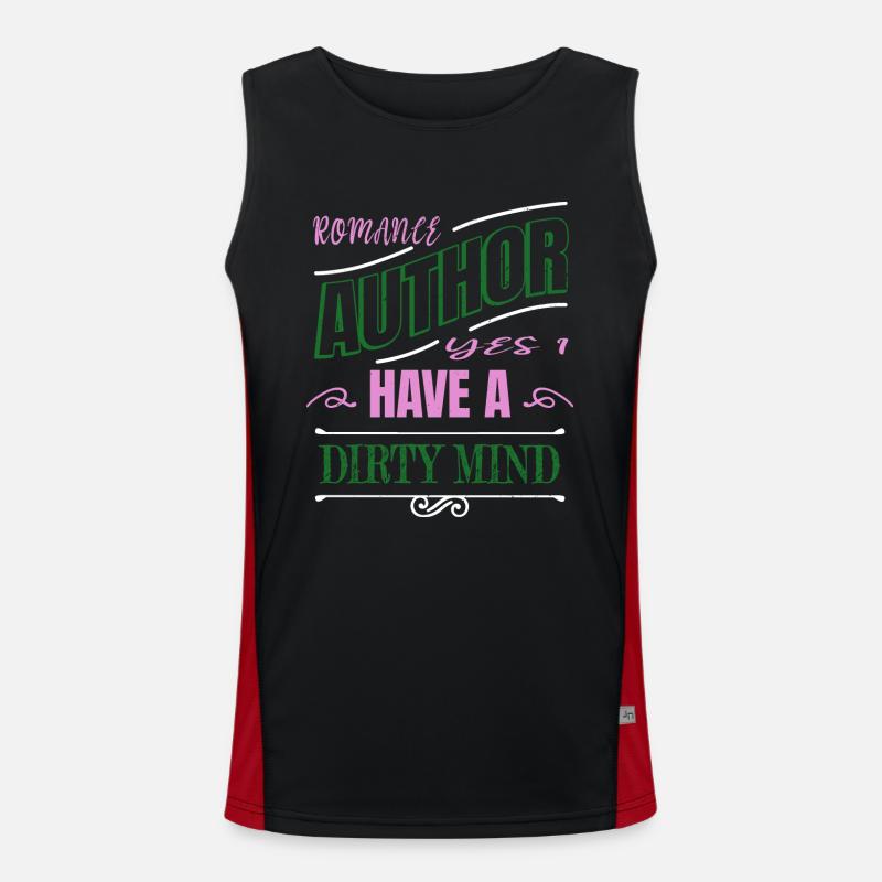present idea blog creativewriting author bookworm Men's Functional Contrast Tank Top 