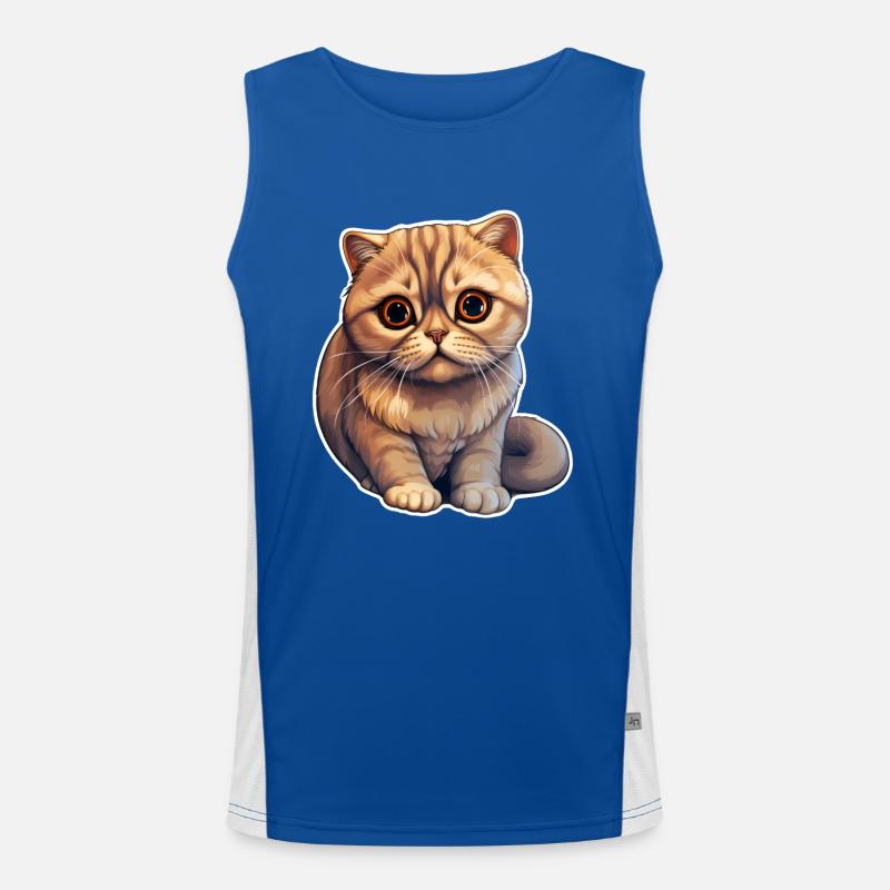 Scottish Fold Cat Men's Functional Contrast Tank Top 