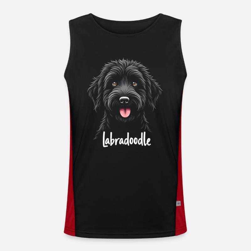 Labradoodle-Freundschaft Funktionelles Kontrast-Tank Top für Männer 