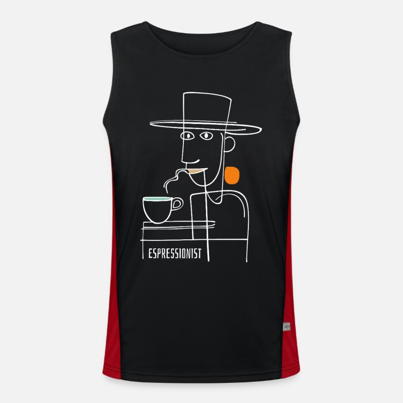 Espressionist - Espresso - Coffee Drink - Men's Functional Contrast Tank Top  - black/red