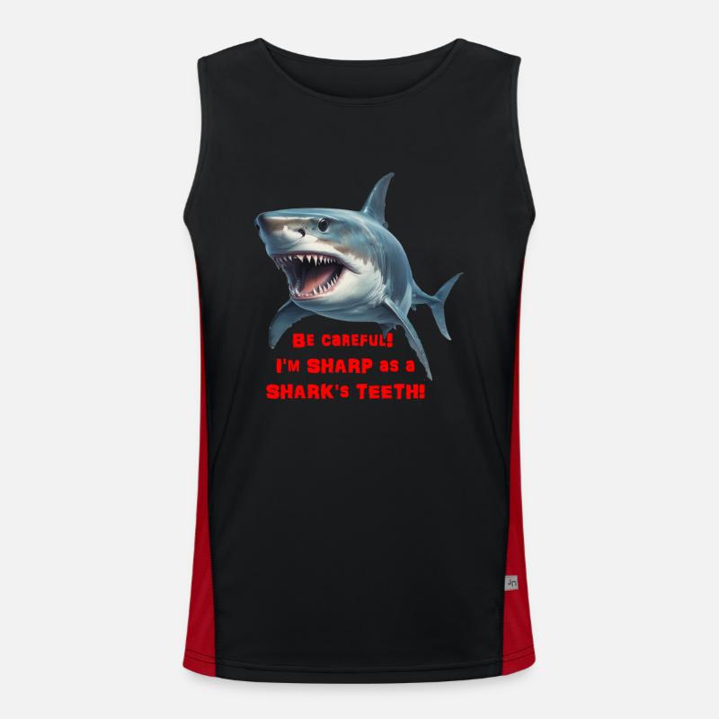 Sharp as a shark - Men's Functional Contrast Tank Top  - black/red
