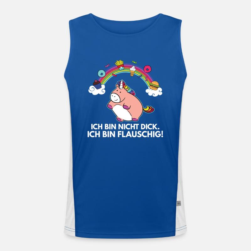 Einhorn-Ich bin nicht dick-Geschenk Funktionelles Kontrast-Tank Top für Männer 