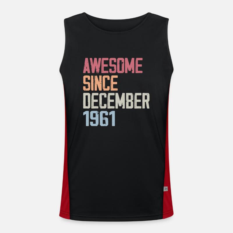 Jubiläum Dezember 1961 Das Original 1961 Dezember Funktionelles Kontrast-Tank Top für Männer 