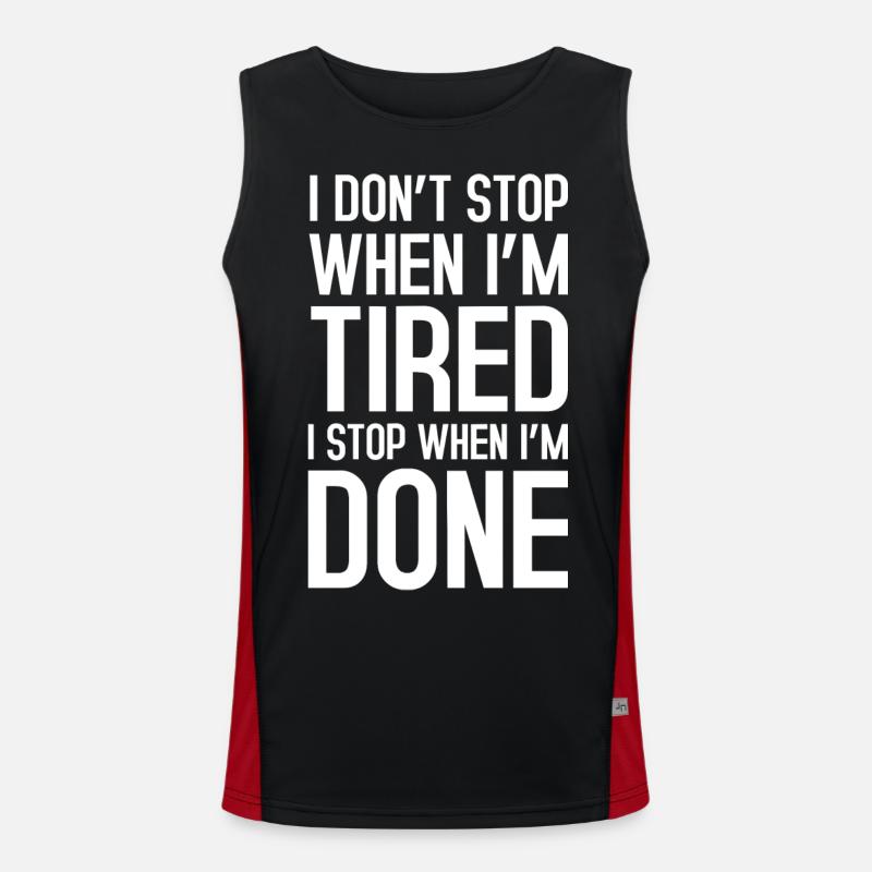I dont stop - Men's Functional Contrast Tank Top  - black/red