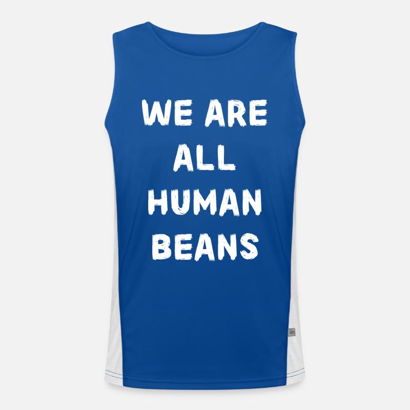 Menschliche Bohnen. Trend Spruch! Funktionelles Kontrast-Tank Top für Männer 