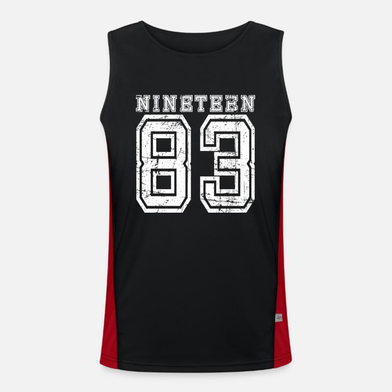 NINETEEN 1983 - Men's Functional Contrast Tank Top  - black/red