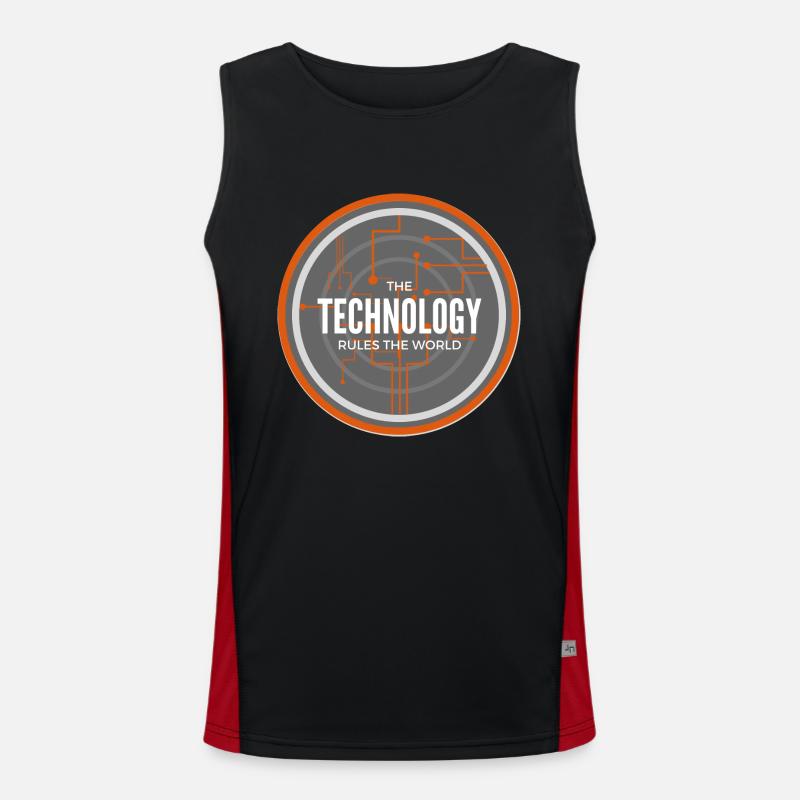 Technology rules the world Funktionelles Kontrast-Tank Top für Männer 
