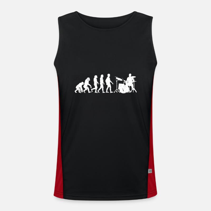 Drummer evolution drums gift drummer - Men's Functional Contrast Tank Top  - black/red