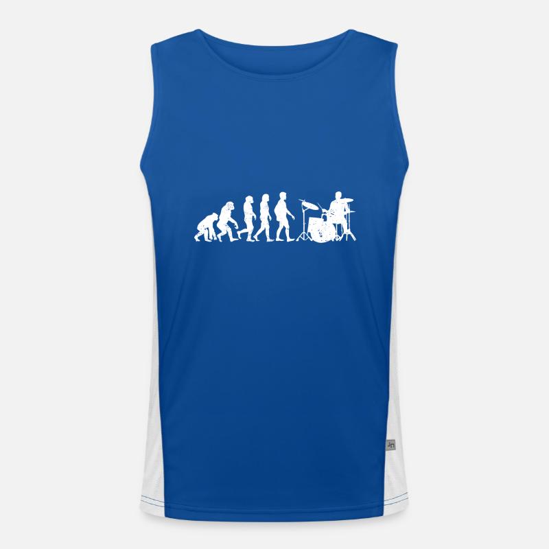 Drummer evolution schlagzeug geschenk schlagzeuger Funktionelles Kontrast-Tank Top für Männer 