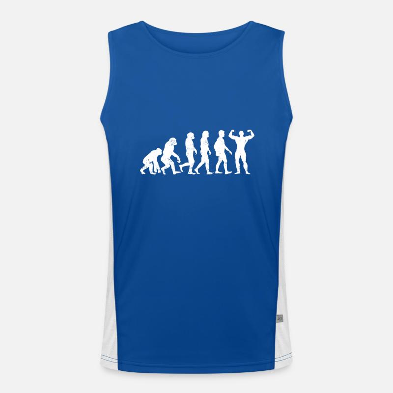 Muskelmann Evolution geschenk bodybuilder maschine Funktionelles Kontrast-Tank Top für Männer 