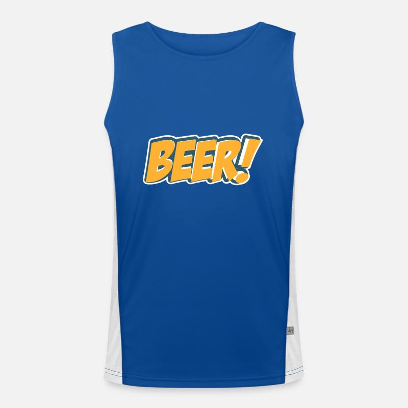 Comic Style Shirt Beer Beer Men's Functional Contrast Tank Top 