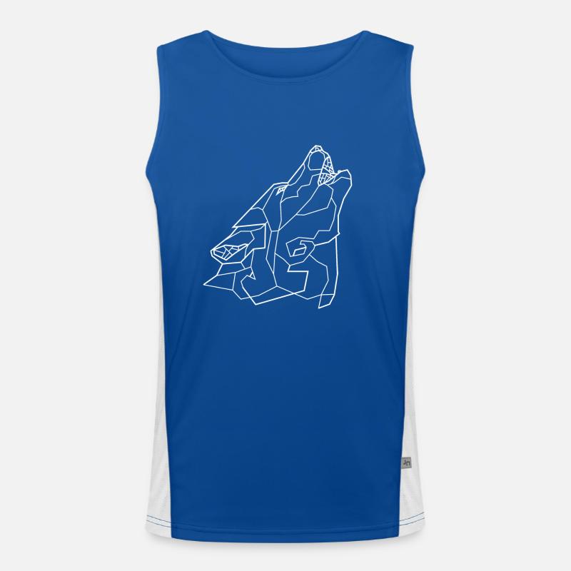 Howling Wolf - white Men's Functional Contrast Tank Top 