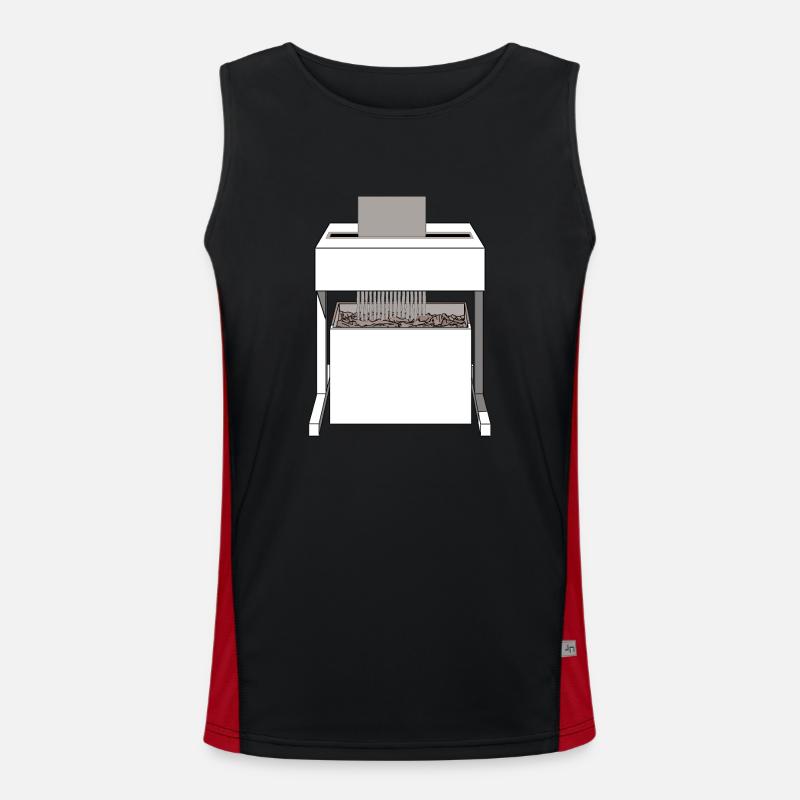 Shredder paper device office idea gift work Men's Functional Contrast Tank Top 