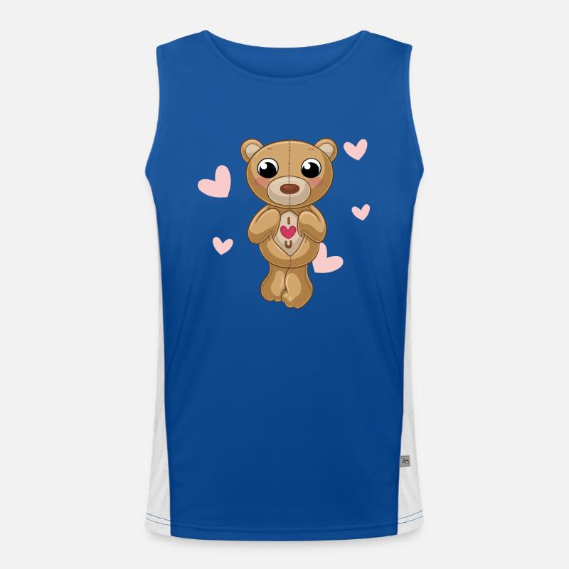 Putziger Comic Teddybär Funktionelles Kontrast-Tank Top für Männer 
