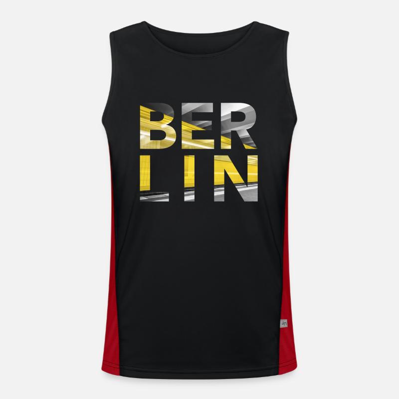 Berlin U Bahn Funktionelles Kontrast-Tank Top für Männer 