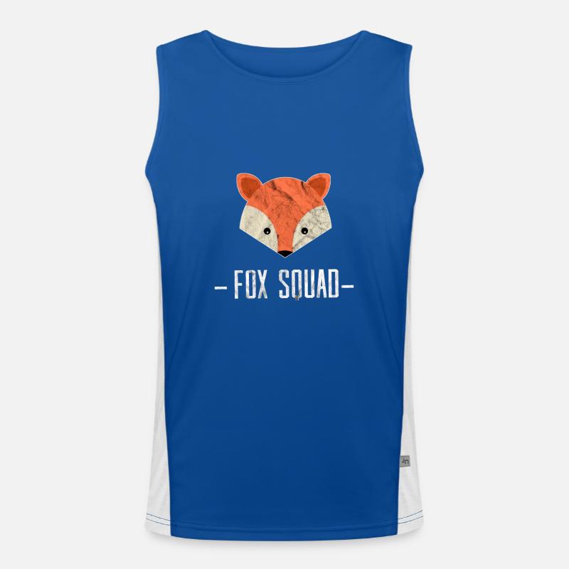 Fox Squad Logo Vixen Woodlanders Gift Idea Men's Functional Contrast Tank Top 