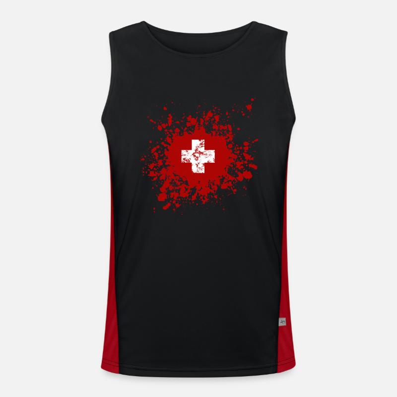 Switzerland - Schweiz Funktionelles Kontrast-Tank Top für Männer 